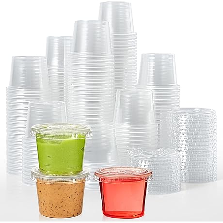 [400 Sets - 1 oz] Disposable Plastic Portion Cups with Lids -...