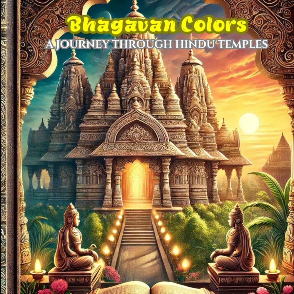Bhagavan Colors: Coloring Book for Adults and Teens Featuring Hindu Temples in Serene Spiritual Landscapes for Relaxation (Sacred Spaces Coloring): A ... and Tranquil Atmosphere of Hindu Temples