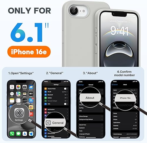 Miniatura 706 de Miracase - Funda diseñada para iPhone 11 con protector de pantalla, funda de goma de silicona líquida, protección total contra caídas y a prueba