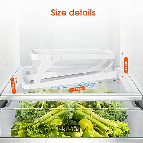 Miniatura 3 de Dispensador de huevos rodante, dispensador automático plegable de rodillo de huevos que ahorra espacio, soporte para huevos rodante de 2 niveles,