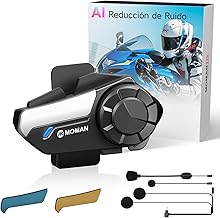 Moman Motorcycle Intercom, H2 Pro【1 Pack Black】 Helmet Wireless 5.1 Communication System with DSP&CVC Noise Cancellation Music Share AI Voice Assistant, Motorcycle-Intercom-Headset-Helmet-Motorbike