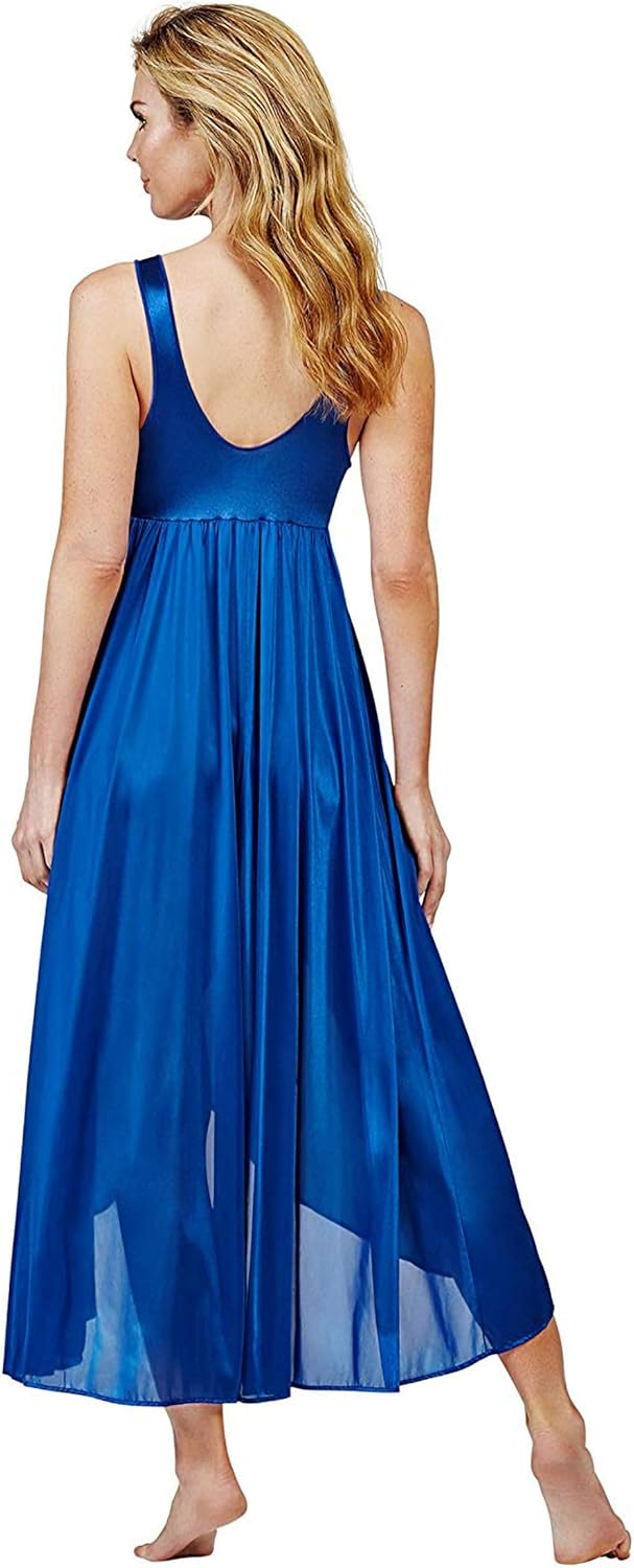 Shadowline Women's Nightgown and Robe Peignoir Set Silhouette Nylon Long Sleep Dress High Low - Image 4