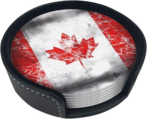 Miniatura 16 de Posavasos de madera vintage con soporte para bebidas con la bandera de Maryland, juego de 6, posavasos redondos impresos para escritorio de café,