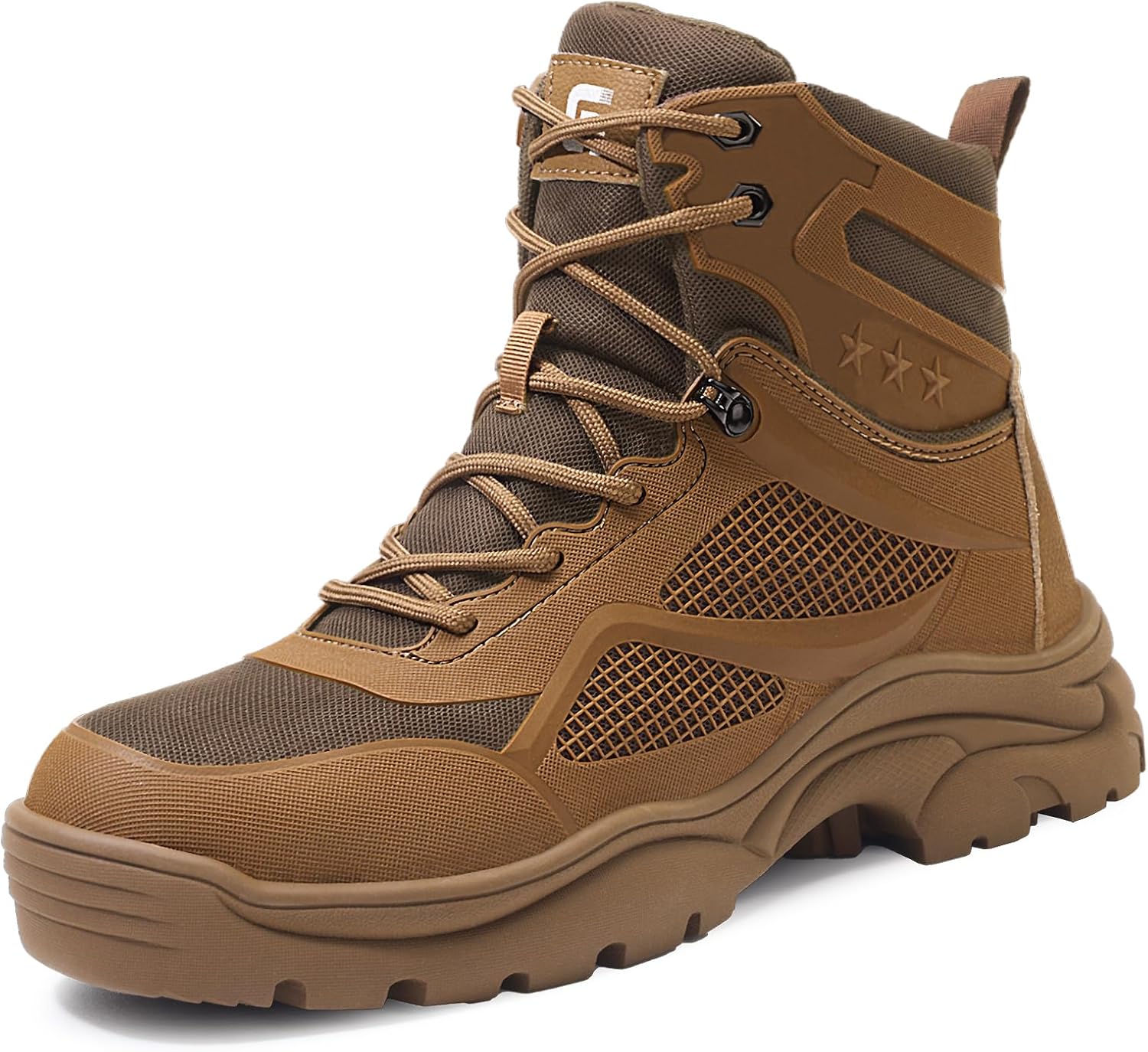 Steel Toe Boots for Men Work Boots for Men Breathable High Top Work Shoes Lightweight Indestructible Safety Shoes Industry Construction Safety Footwear