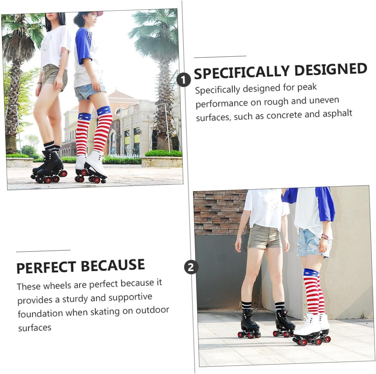 Double-row Roller Skate Wheels 95a Pu Wear-resistant Replacement Set with 8 Wheels and Wrench for Outdoor Roller Skating Sports Accessories