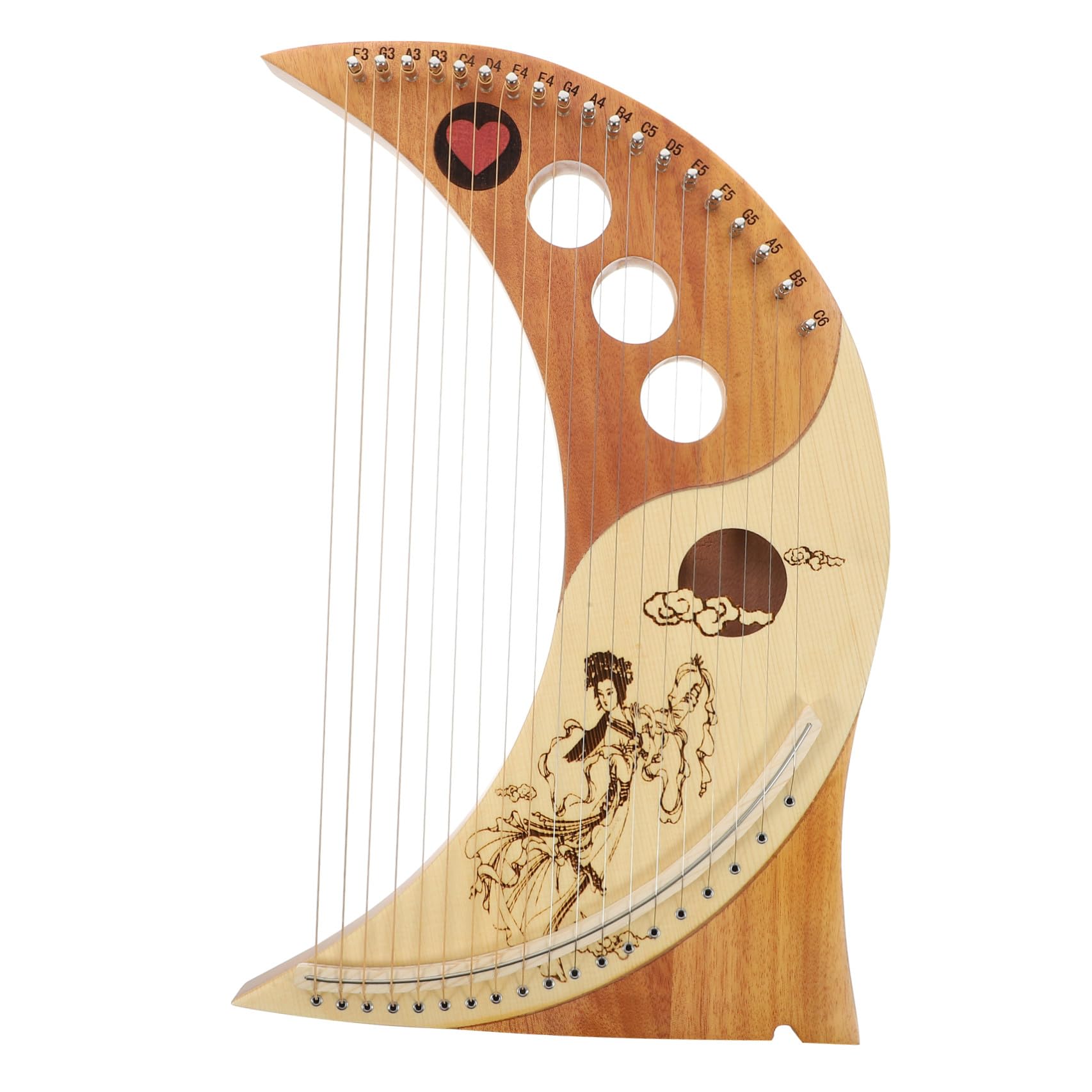 VICASKY Arpa Lira a 19 Corde in Legno di Cedro Tono Caldo e Duraturo Strumento Musicale Antico Portatile per Principianti e Ragazzo Ragazza