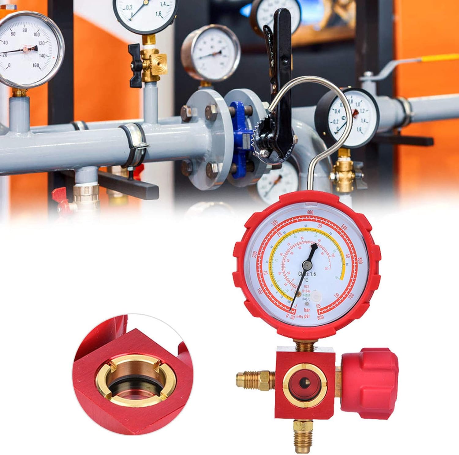 Brass Connector Manifold for Air Condition Refrigeration, Suitable for R410AR407C
