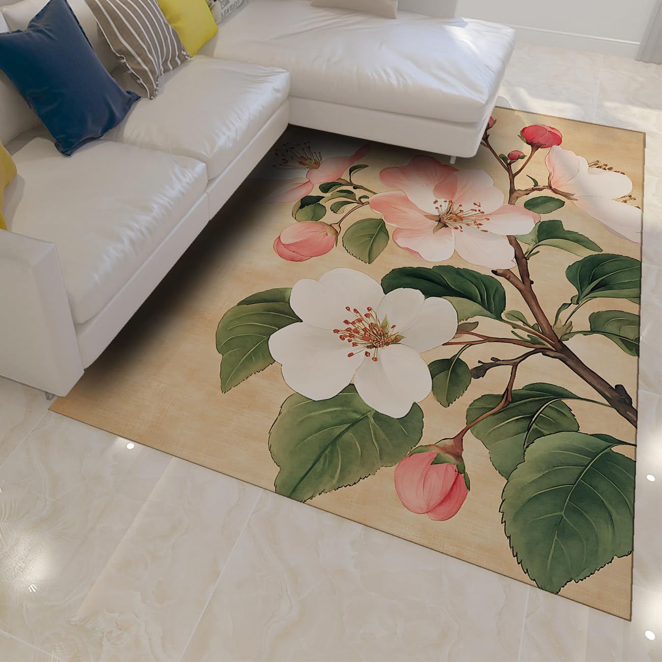 Tapis lavable 120x180cm à poils bas et dossier antidérapant sécurisé