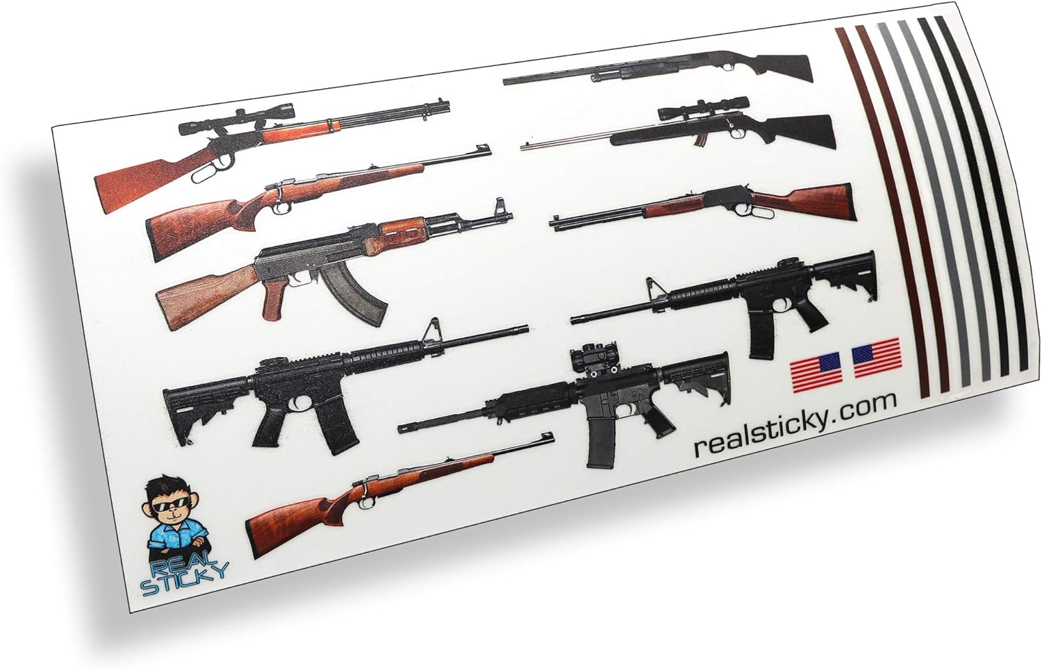 1:10 Scale Remote Control Gun Sticker Sheet R/C Car Truck Crawler Body Graphic Decal