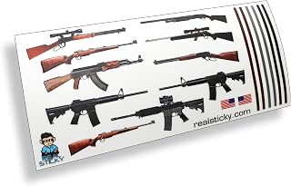 1:10 Scale Remote Control Gun Sticker Sheet R/C Car Truck Crawler Body Graphic Decal