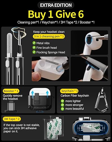 Miniatura 7 de Funda compatible con AirPods de 4ª generación, compatible con MagSafe, bloqueo automático magnético con soporte para teléfono y kit de limpieza para