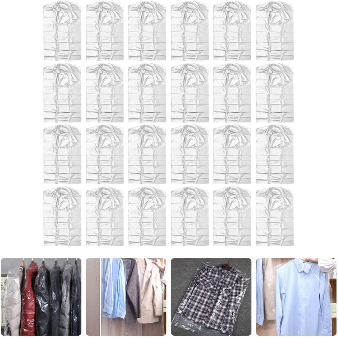 GLEAVI 30pcs Kids Dry Cleaner Bags Dustproof Garment Covers for Children's Clothes PEVA Material Breathable Storage for Travel and Wardrobe Organization