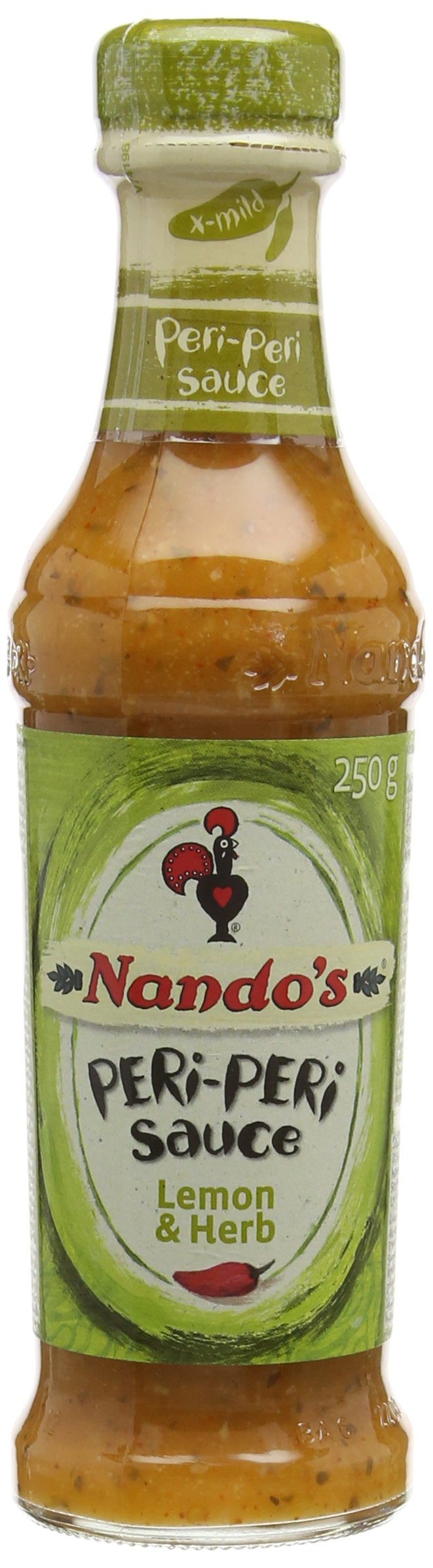 Nando's Lemon and Herb PERi-PERi Sauce, Extra Mild, No Artificial Colours or Flavours, Halal, Gluten Free, 250g, Pack of 6