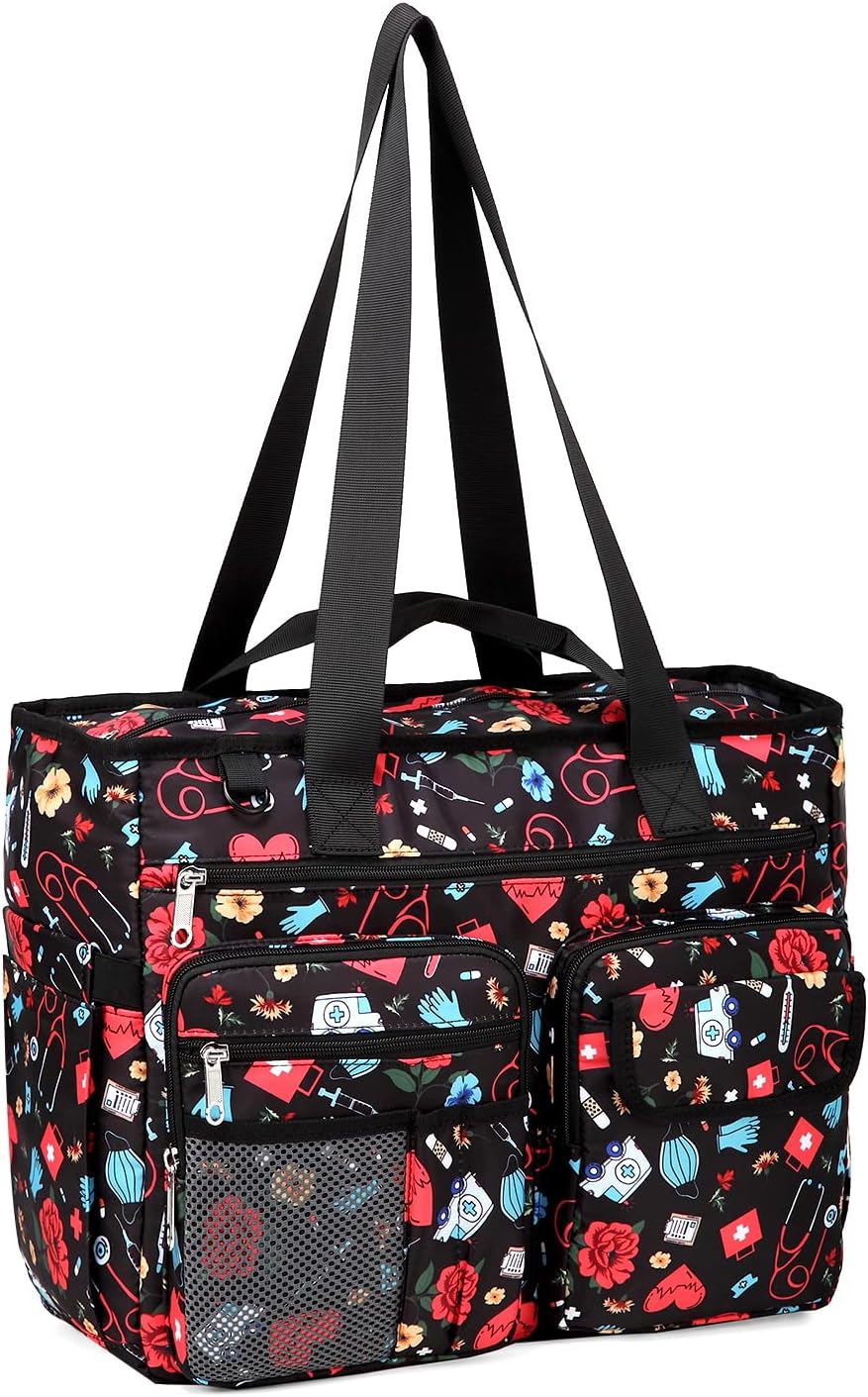 Gatycallaty Nurse Tote Bag for Women First Aid Organizer with Multi-Pockets, Healthcare Work Travel Essentials Nursing Gifts