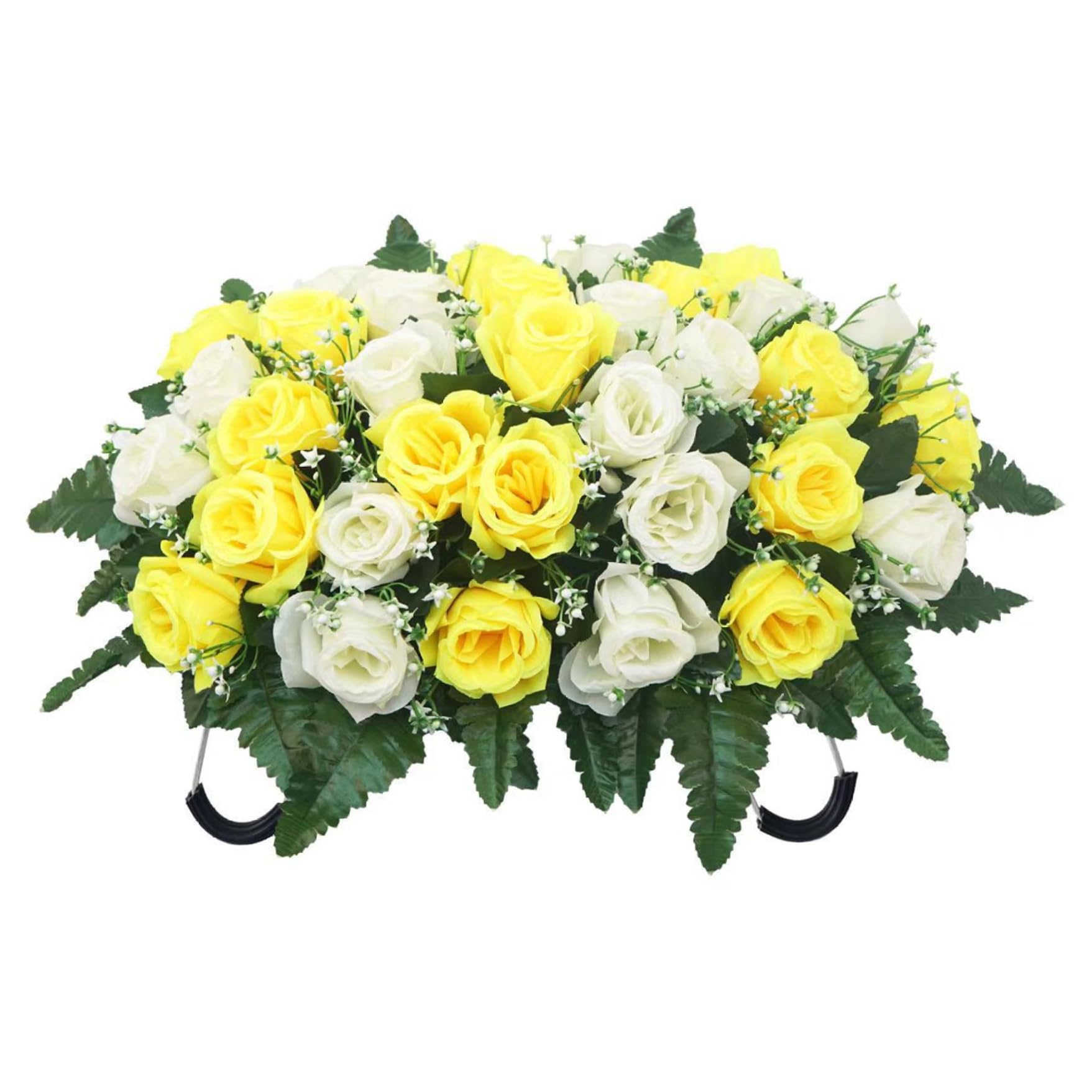 Selles funéraires pour pierre tombale ornées de roses durables au cimetière