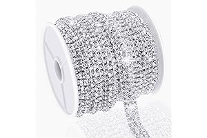 6 Yards Crystal Rhinestone Chain Silver, Crystal Rhinestone Close Chain