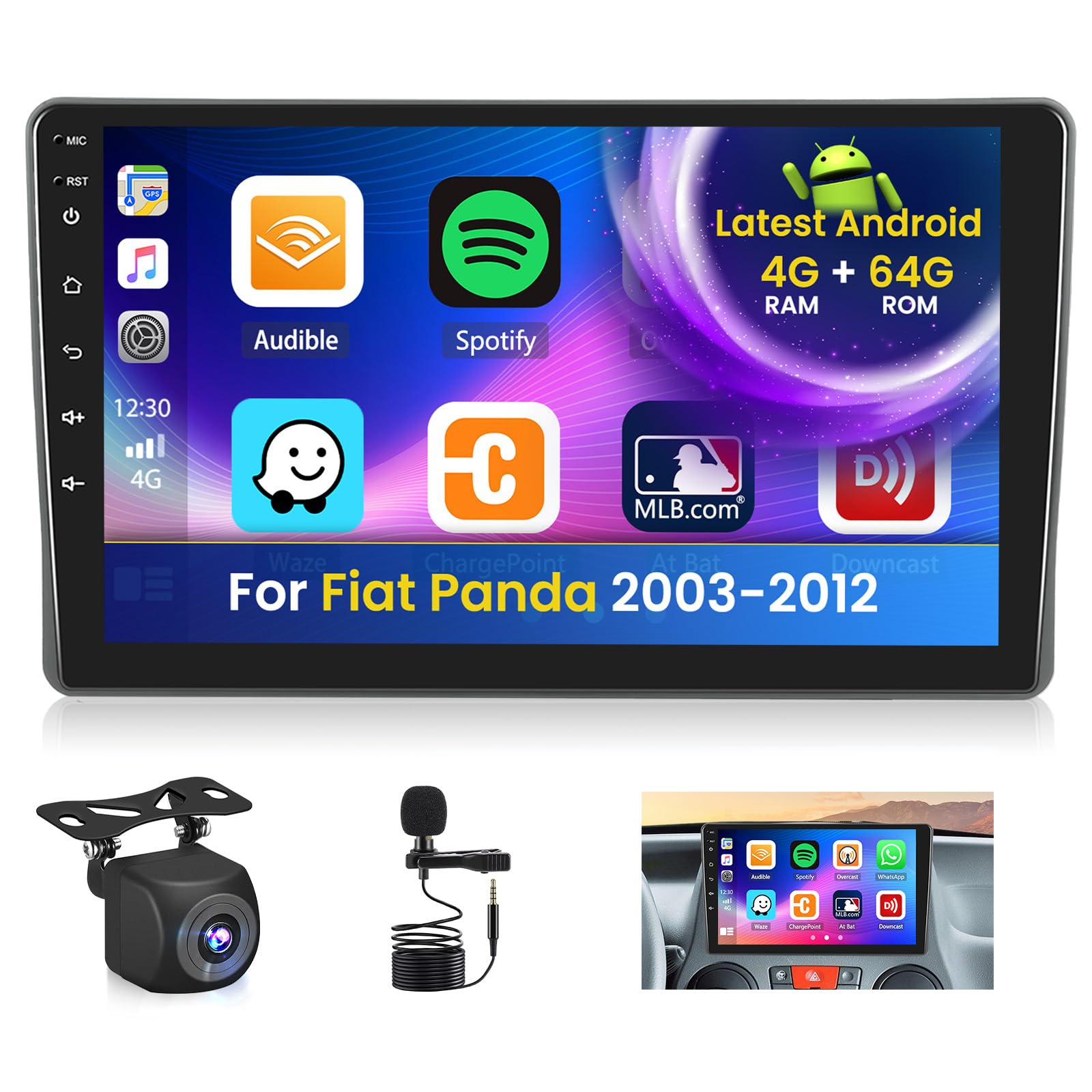 Android 15 Radio Für FIAT Panda 2013-2020 - 7 Zoll Mit Wireless CarPlay & Android Auto