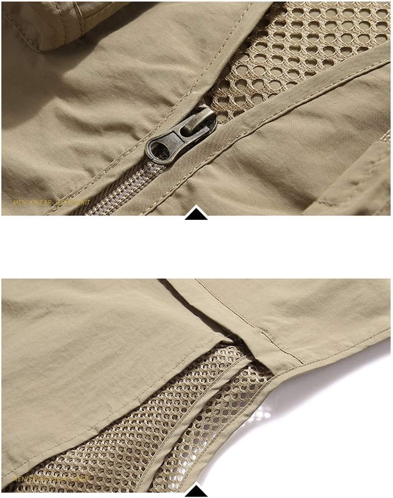 ベストマルチサイズツーリングマルチバッグ多目的ベスト 作業着ジャケット (Color : Khaki, Size : XXX 【ゴレアドール】