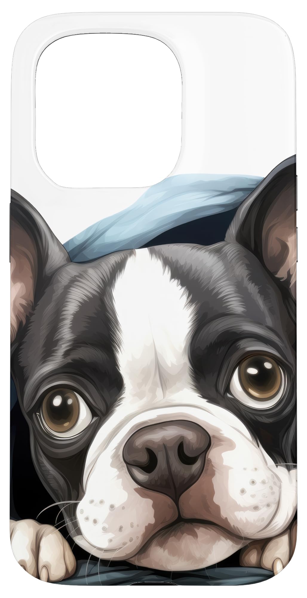 Dog Breed Puppy Boston Terrier in Cuddling Mood Case for iPhone 15 Pro