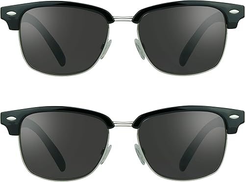 proSPORT Lector clásico de lentes de sol de lectura para hombres y mujeres, marco con borde de cuerno bifocal