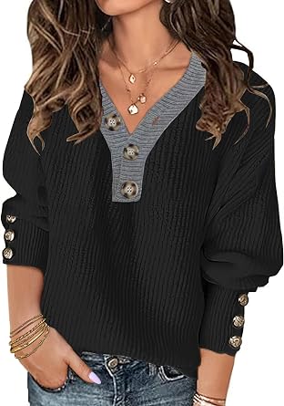 Soesdemo Oversized Sweaters for Women Knitted Pullover Tunic Sweaters