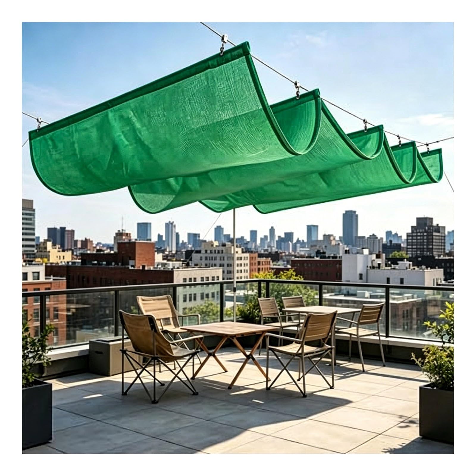 Auvent rétractable pour pergola en toile PEHD durable toutes saisons