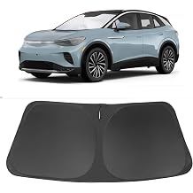 Windshield Sun Shade Custom Fit for 2021 2022 2023 2024 2025 2026 Volkswagen VW ID.4 Accessories Foldable Sunshade Sun Blocker Protect Car from Sun Rays & Heat Damage Keep Car Cooler