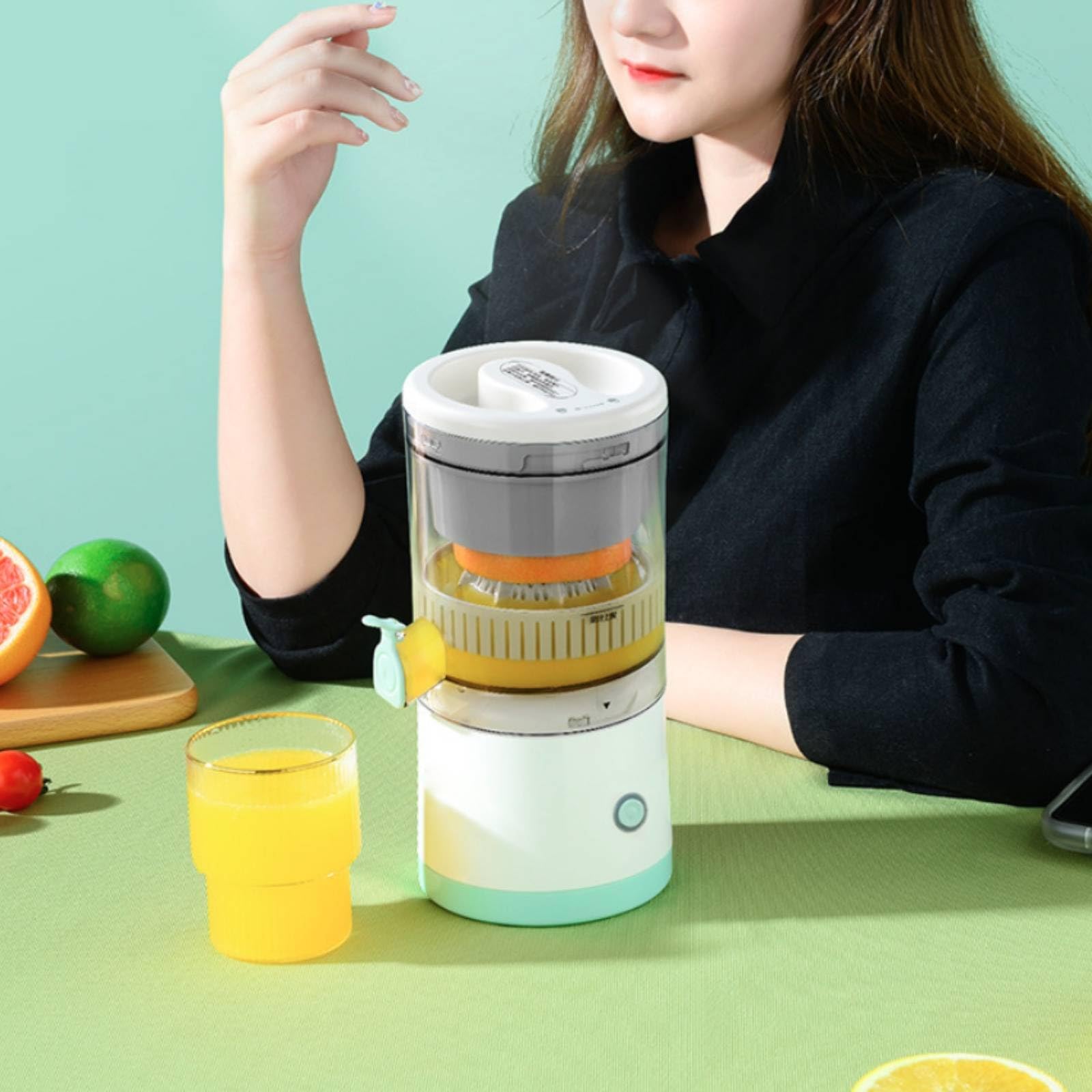 Compact Portable Citrus Juicer Transparent Chamber Cord | Compact Portable Citrus Juicer Transparent Chamber Cordless Cup Handheld Style Lemon Press Ribbed Cone 7.4V 2400mah-image-48