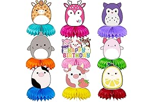 9 Pieces Squishmallow Decorations for Birthdays
