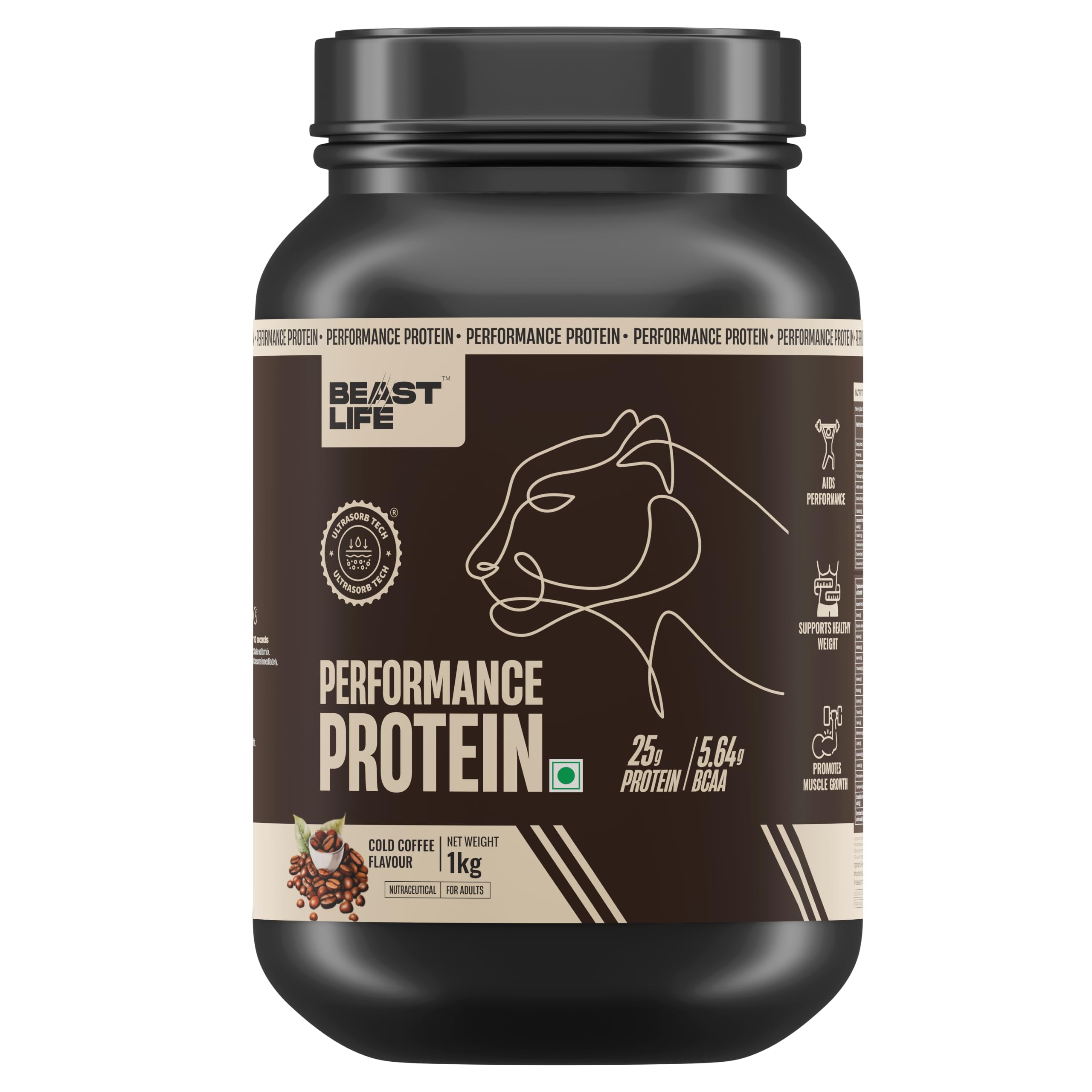 BeastLife Performance Yeast Protein Powder | 25g Protein | Chocolate Mocha Flavour|NABL Lab Certified | High Absorption for Muscle Growth |Smooth & Light, Easy to Digest with Ultrasorb Tech|5.64g BCAA | Best For Gut | Beta Glucan | Improves Immune Function | 1 Kg — Amazon image 20