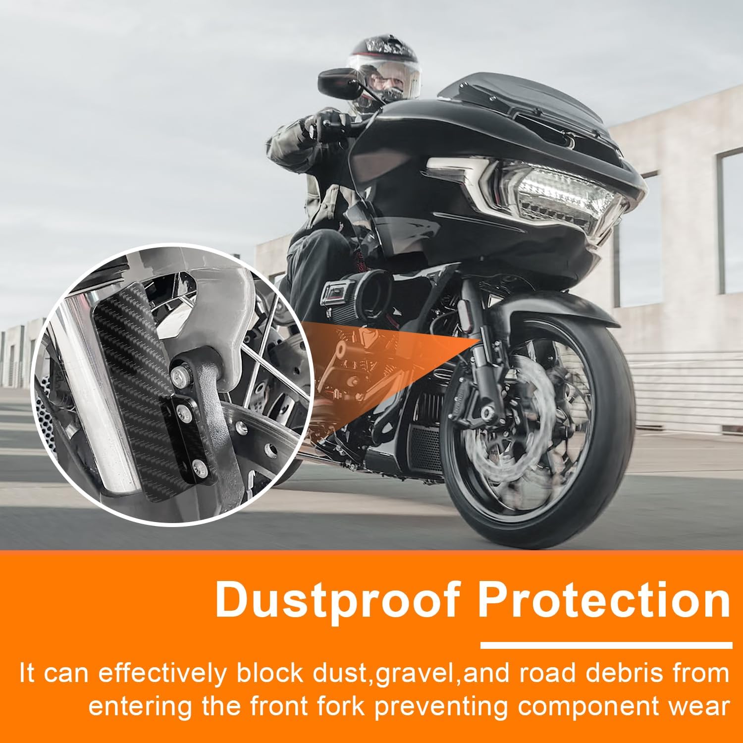 AUFER Motorcycle Front Fork Guard Lower Dust Protection Cover Kits Compatible With For Harley Touring CVO Road Glide FLTRXSE ST FLTRXSTSE 2023-2025 Lower Fork Leg Deflector Shield Protective Cover