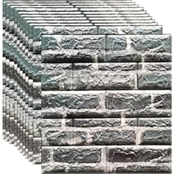 Paredes 3D En Yeso newgulzar Papel Pintado 3D Ladrillo.10 piezas Ladrillo Pegatina Pared Autoadhesivo Panel Pared Impermeable,Paneles Decorativos 3D Autoadhesivo,para Salón Dormitorio Fondo de Pared Decoración (verde)