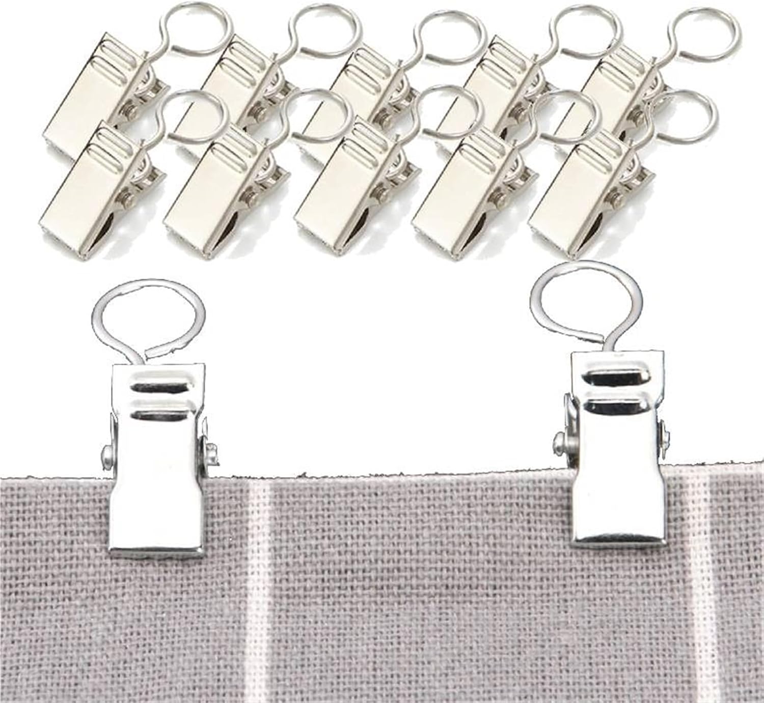 100PCS Small Curtain Clip with Closed Mouth Clip Hanging Ring Metal Tent Curtain Hook