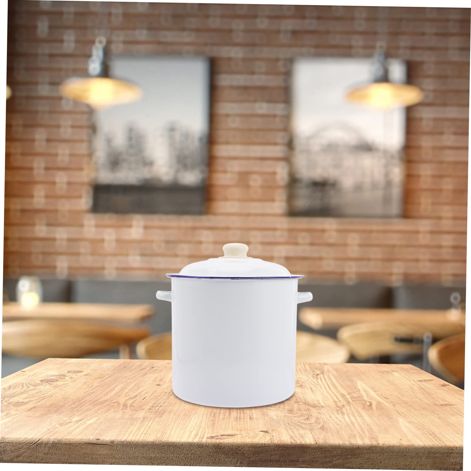 SHOWERORO Secchio Smaltato Bianco da 20L, Contenitore Multiuso Resistente ad Acidi e Sostanze Alcaline, Secchiello per Tè e Acqua Domestica, Forniture per Chimiche, Confezione Singola