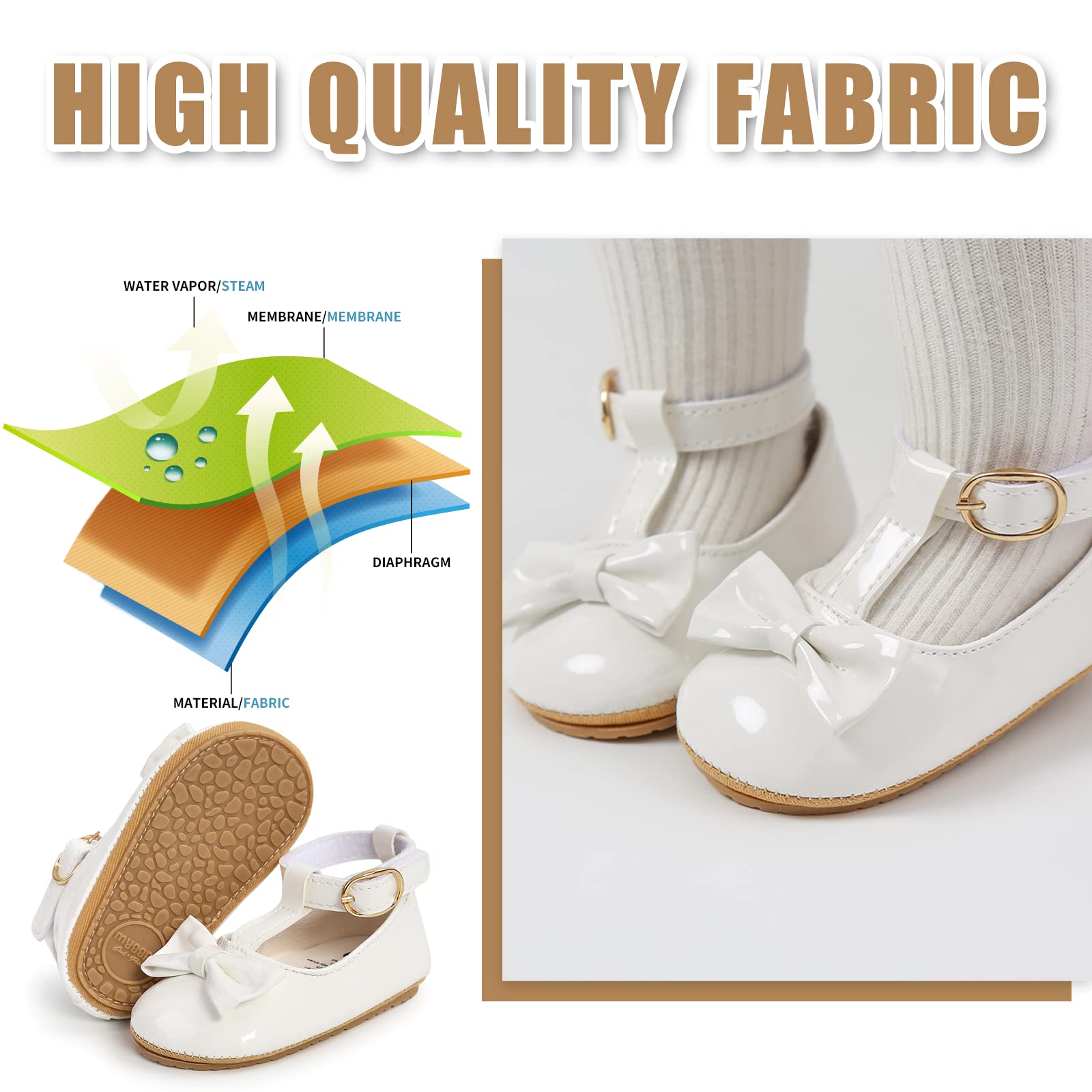 Baby Girls First Walking Shoes Mary Jane PU Leather Anti-Slip Princess Shoes Infant Baby Shoes — view 27