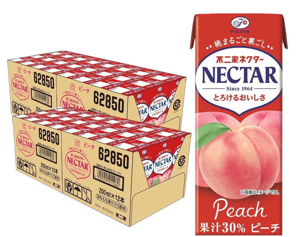 Amazon.co.jp: 不二家 ネクター ピーチ 紙パック 200ml×2ケース/48本
