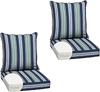 Vista 157 de Arden Selections Juego de cojines profundos para exteriores, 24 x 24 pulgadas, resistente al clima, a prueba de lluvia, resistente a la decoloración