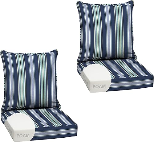 Miniatura 157 de Arden Selections Juego de cojines profundos para exteriores, 24 x 24 pulgadas, resistente al clima, a prueba de lluvia, resistente a la decoloración