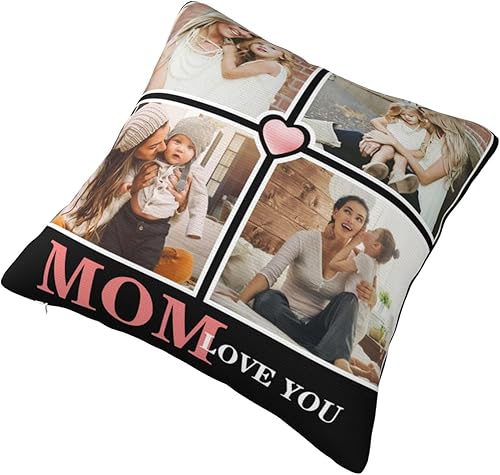 Miniatura 3 de Mom Love You - Funda de almohada personalizada con imagen, funda de almohada personalizada con foto, regalos personalizados para mamá para Navidad,
