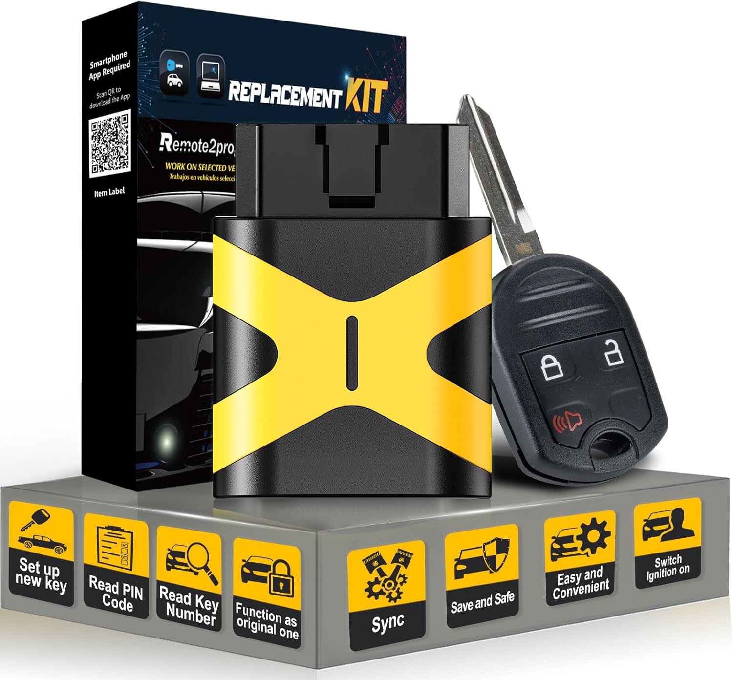 Uncut Head Key Fob 80 BIT 315MHZ Self Programmable Remote Control Replacement for 2011-2014 Ford F-150/F-250 with FCC: CWTWB1U793(CWTWB1U793 3BTN Self programmable Key Fob)