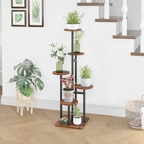 Miniatura 5 de Soporte de 5 niveles para plantas de interior, soportes para plantas de interior múltiples, soporte de flores de esquina para sala de estar, estante