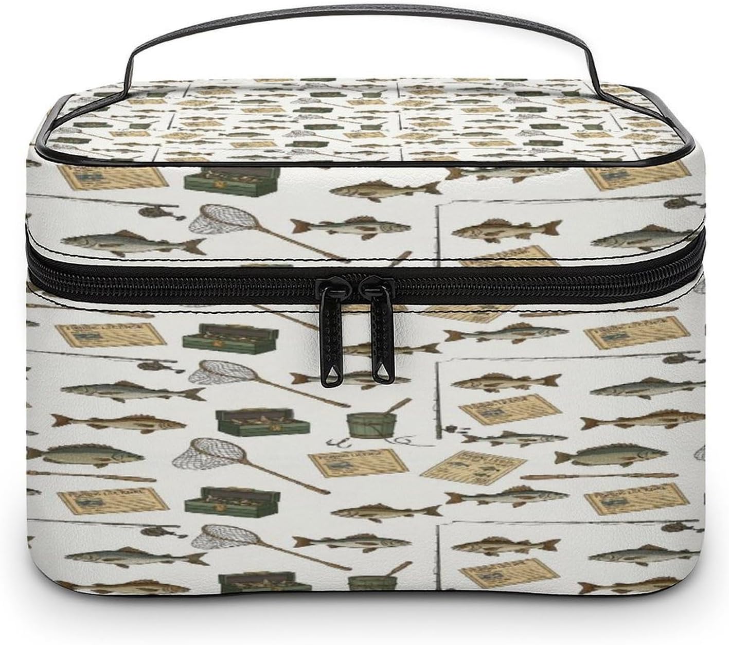 Farmhouse Fishing Toiletry Bag for Adults with Handle
