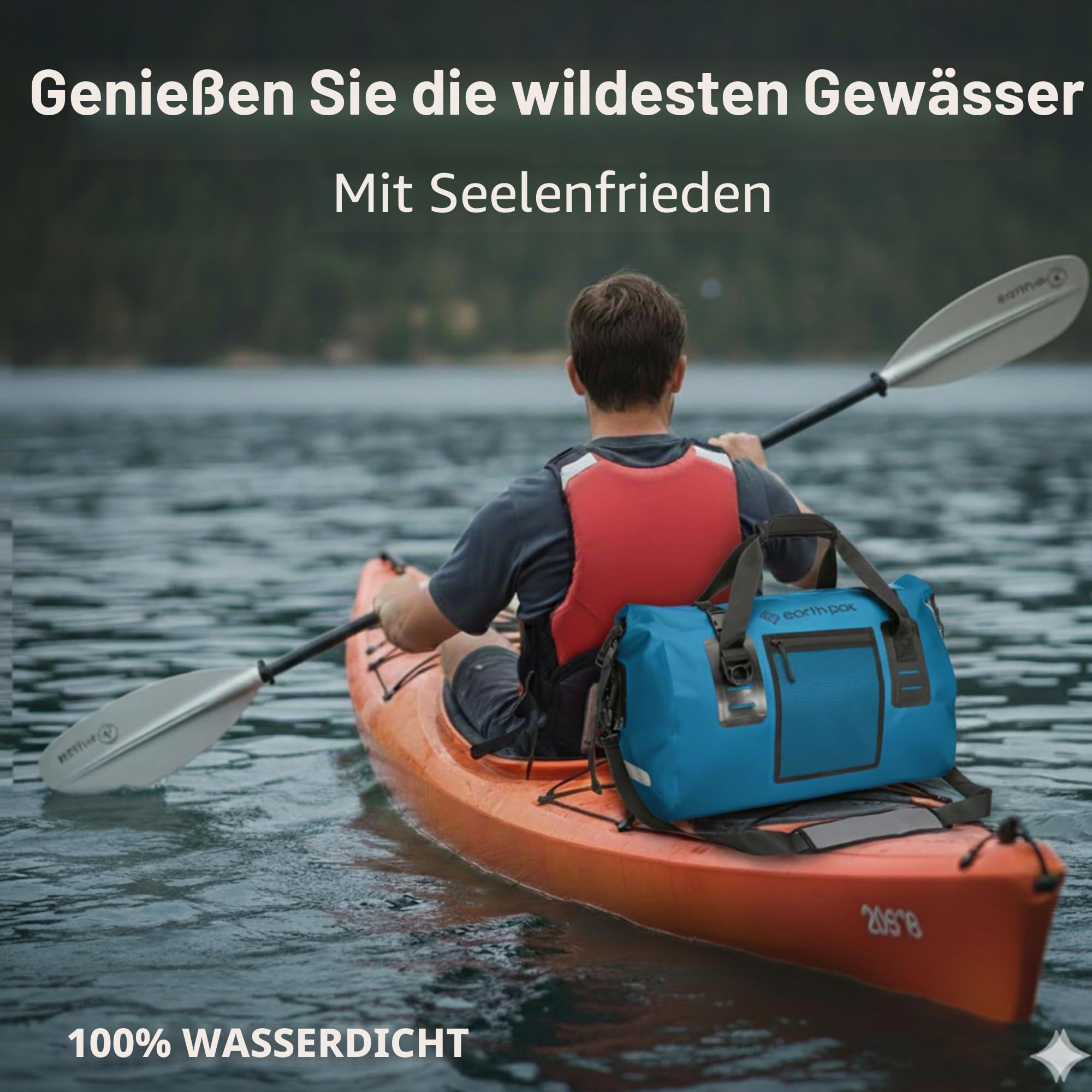 Earth Pak Wasserfeste Reisetasche- Hochwertige Duffel Bag Größen 50L / 70L - Ideal als Reisetasche, Segeltasche, Fitnesstasche oder Expeditionstasche