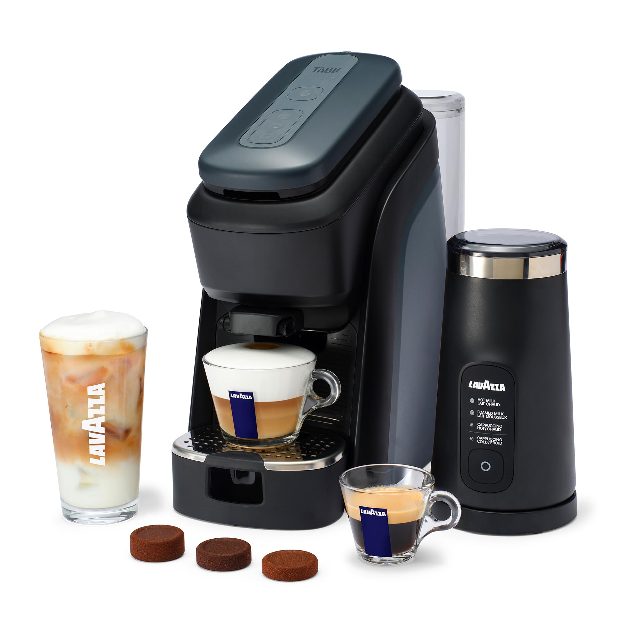 Tablì Espresso Machine (Black) and Milk Frother