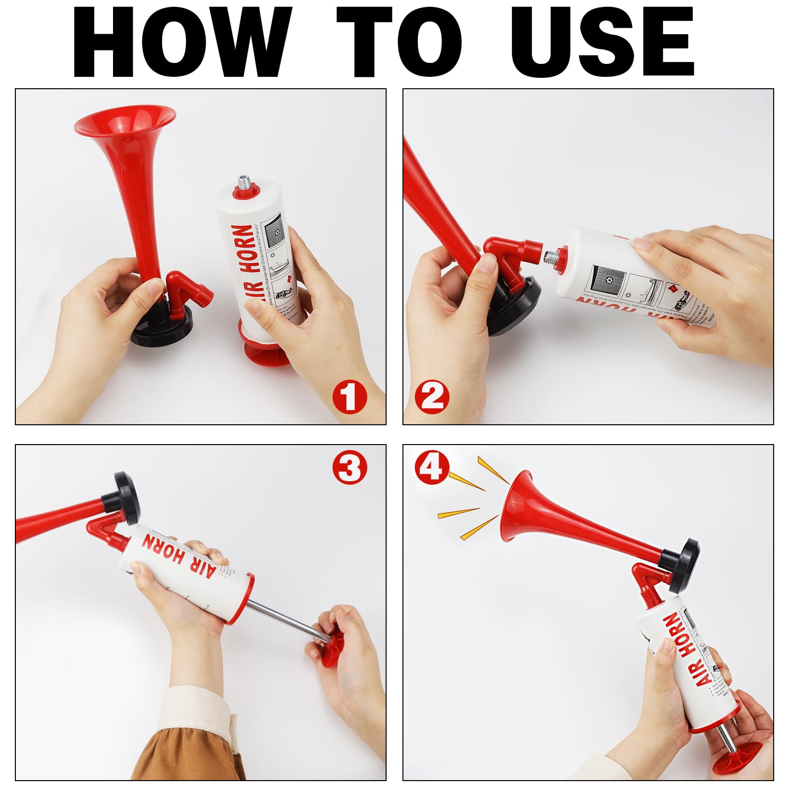 Erzekrim Air Horn - Tromba ad aria compressa portatile, per fischietto di avviamento, per fanfare