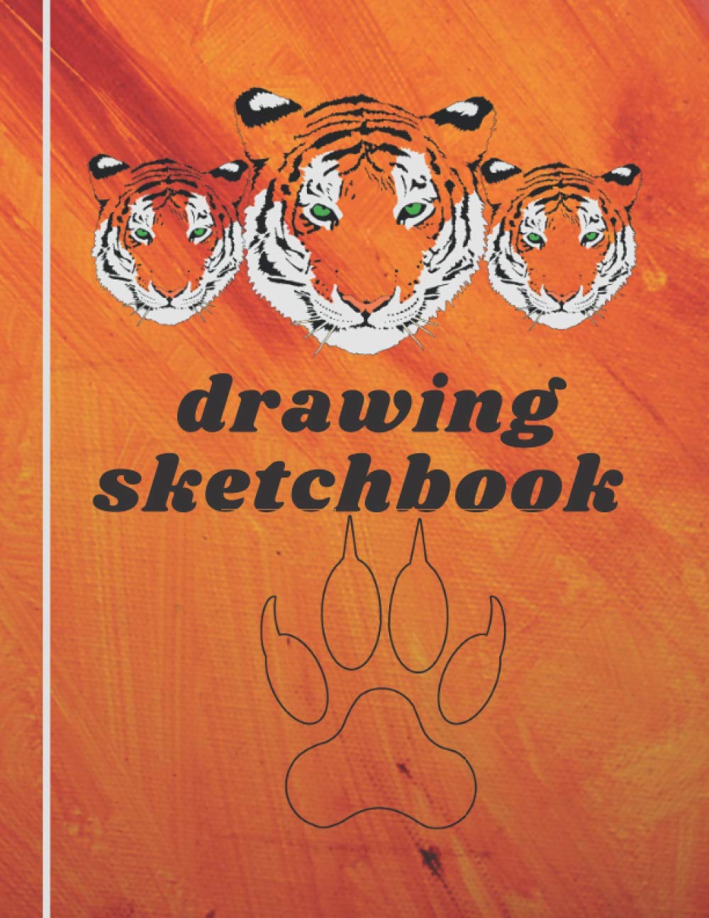 Drawing Sketchbook wild animals: blank page, large format, interior decorated with a drawing of wild animals