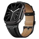 Leather Band Compatible for Apple Watch Ultra Band 49mm 46mm 45mm 44mm 42mm 41mm 40mm&comma; Genuine Leather Replacement Strap for iWatch series 11 10 9 8 7 6 5 4 3 2 1&comma; SE 3 2 1&comma; Ultra 3 2 1