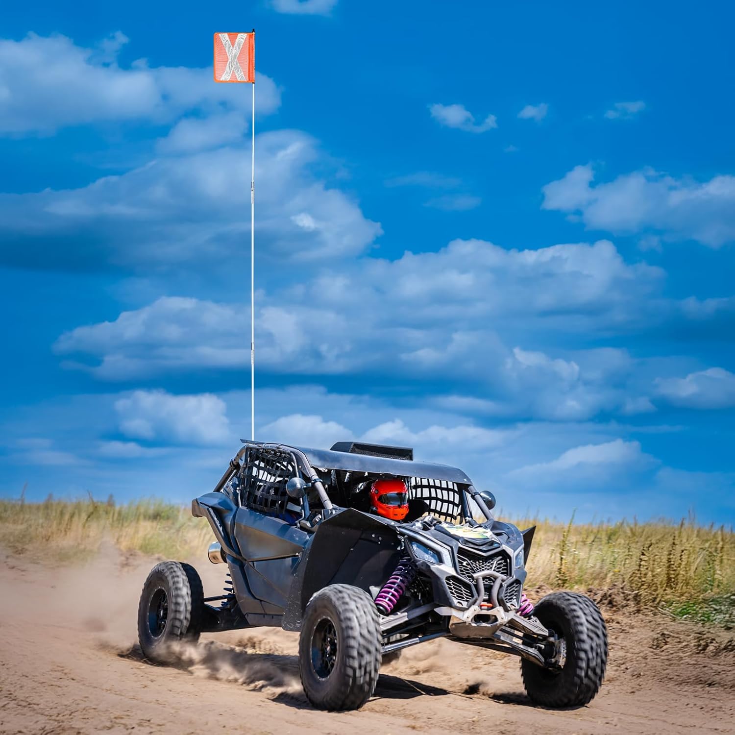 Safety Flag Safety Whip with Quicker Connector Base & 10FT Heavy Duty PVC Reflective Flag, Suit for ATV, UTV, Offroad, Jeep & Truck - Image 7