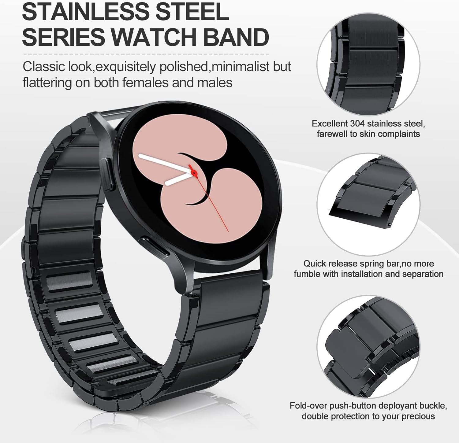 ORIbox 20mm Watch Bands Compatible for Watch Bands,Samsung Galaxy Watch 4 Band,Galaxy Watch Active 2 Bands,Galaxy Watch 4, Galaxy Watch 3 41mm,Galaxy Watch 42mm,High-Grade Adjustable Strap Magnetic Wristband for Men Women : Everything Else