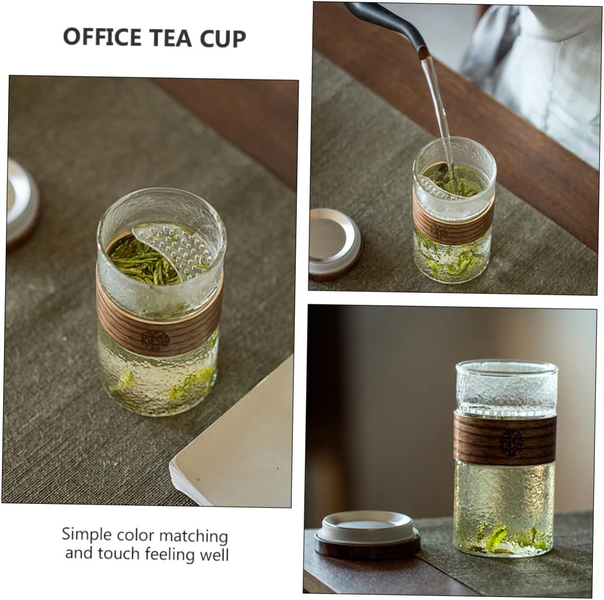 Heat Resistant Tea Cup with Lid Practical Drinking Mug for Home and Office for Loose Leaf Tea and Other Beverages Compact Design for Easy Storage